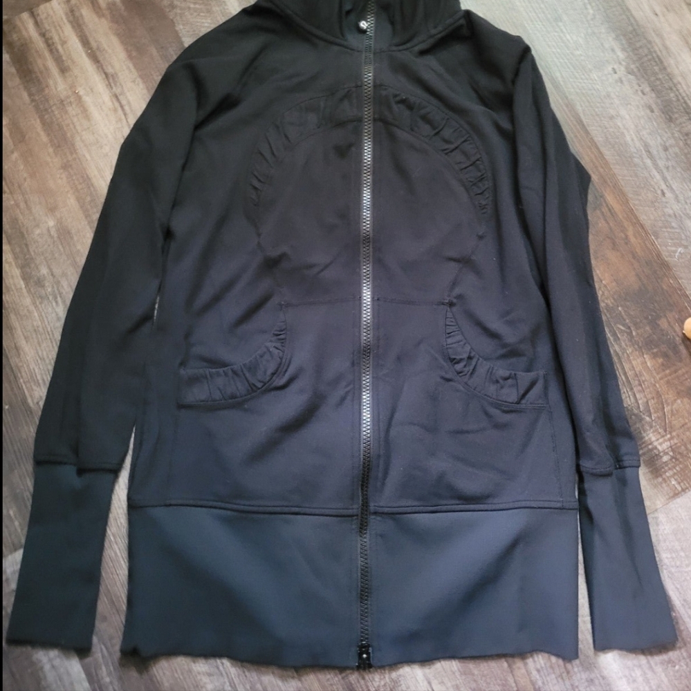 Lululemon Full Zip Hoddie Jacket Size 10 Black Color - Picture 3 of 8